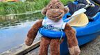Go Ape monkey attached to kayak